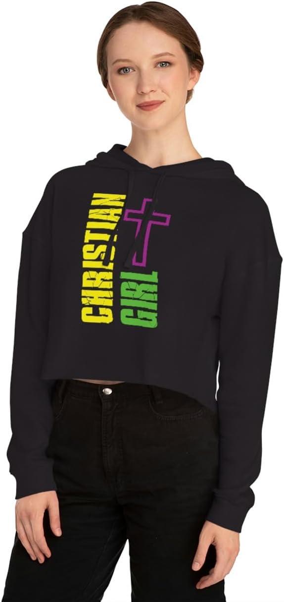 imageChristian Girl Womens Cropped Hooded SweatshirtBlack