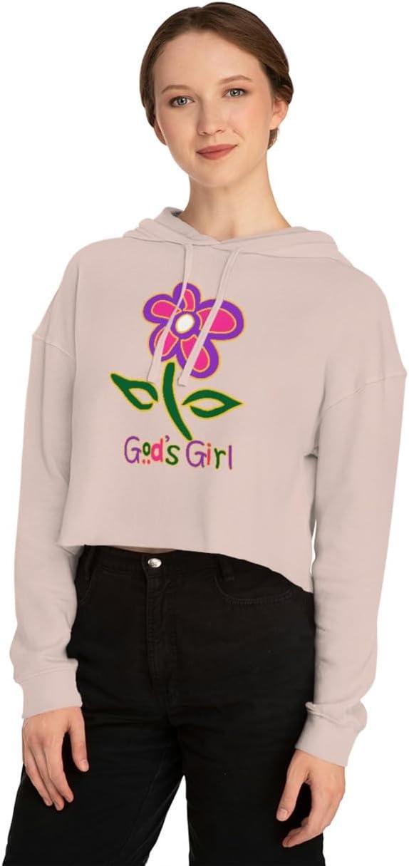 imageGods Girl Womens Cropped Hooded SweatshirtBlush