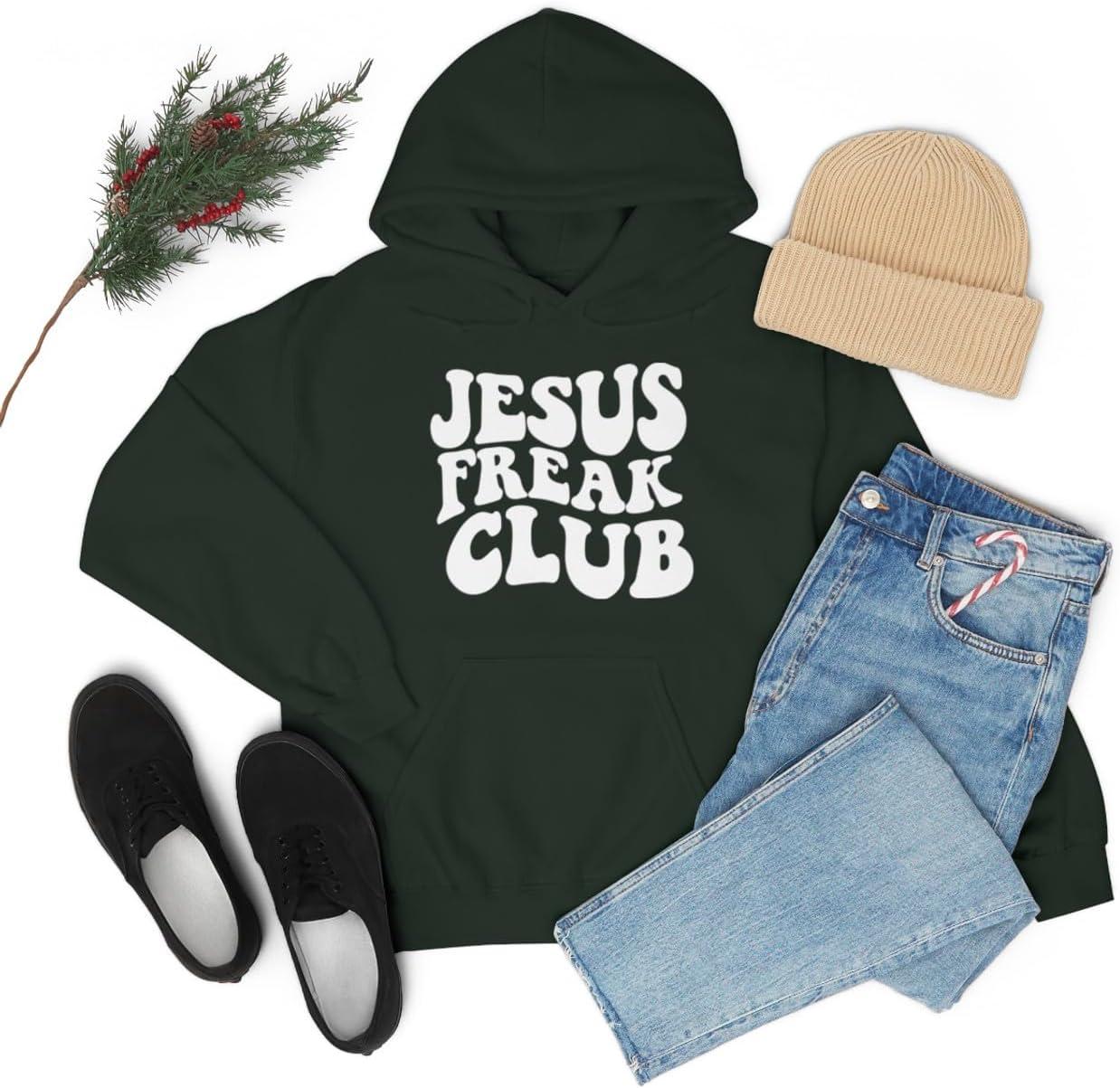 imageJesus Freak Christian Hoodie SweatshirtForest Green