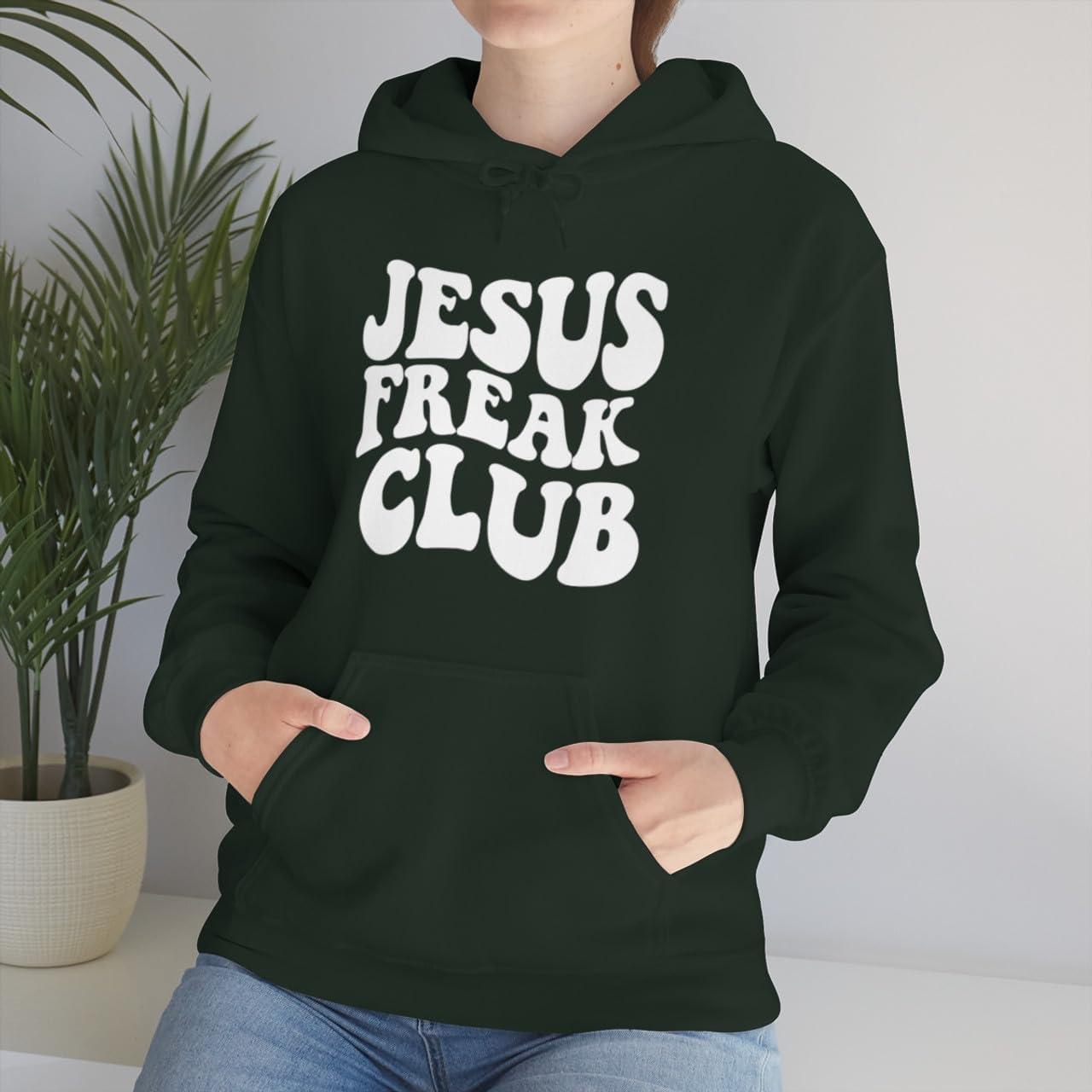 imageJesus Freak Christian Hoodie SweatshirtForest Green