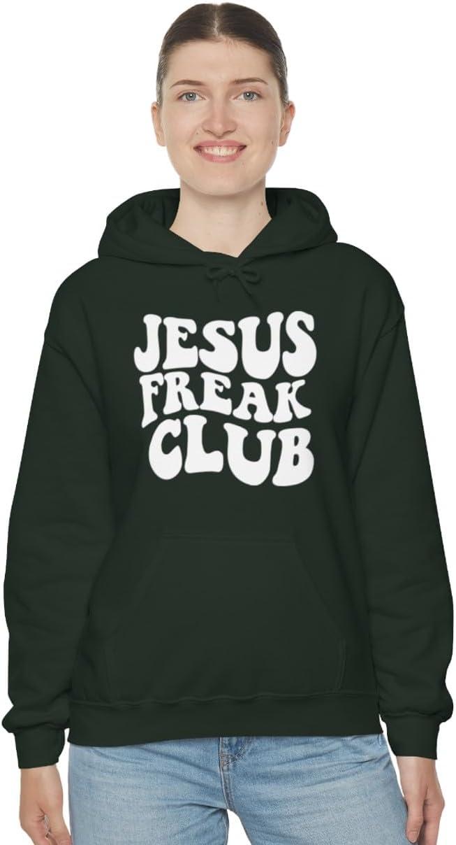imageJesus Freak Christian Hoodie SweatshirtForest Green