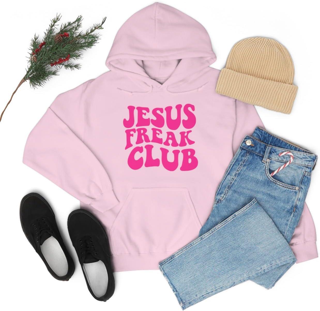 imageJesus Freak Christian Hoodie SweatshirtLight Pink