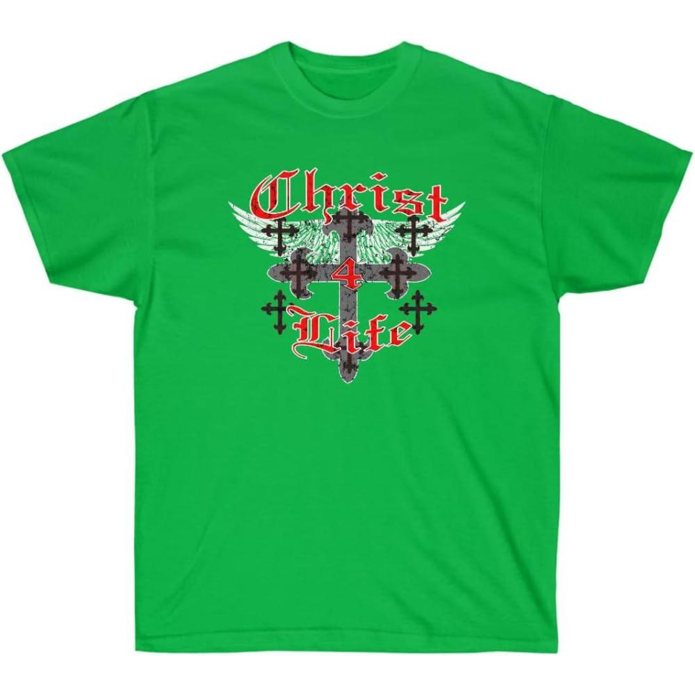 imageChrist 4 Life  Christian TShirtIrish Green