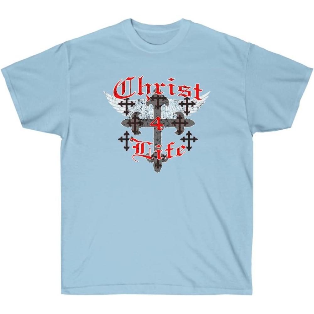imageChrist 4 Life Christian TShirtLight Blue