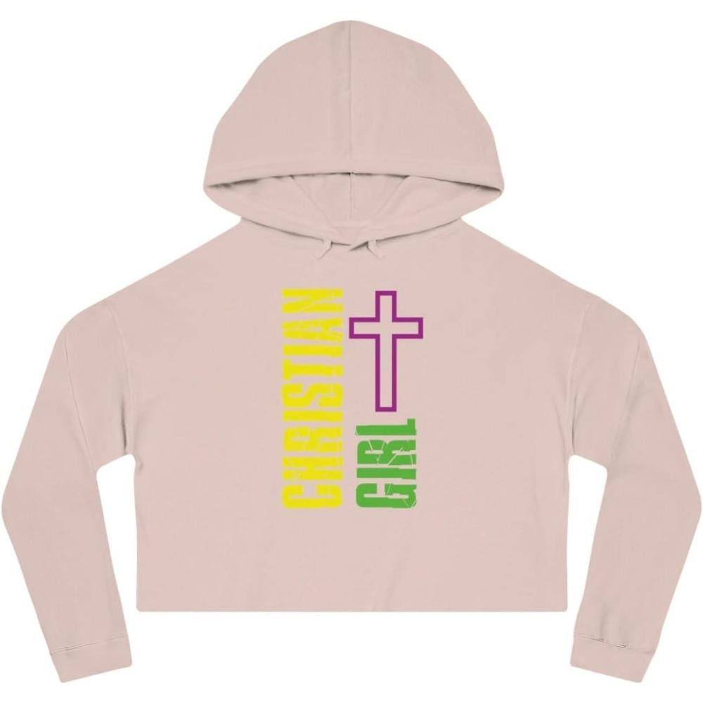 imageChristian Girl Womens Cropped Hooded SweatshirtBlush