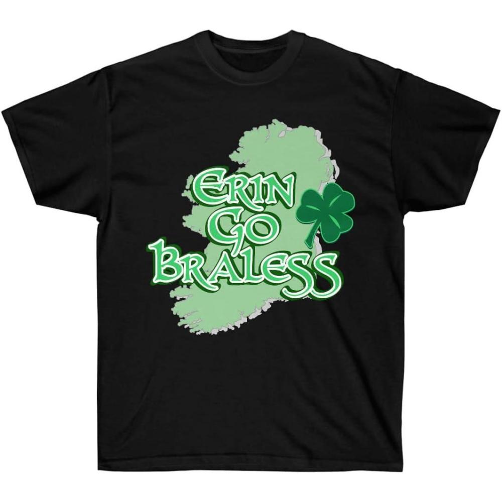 imageErin Go Braless St Patricks Day Irish TShirtBlack