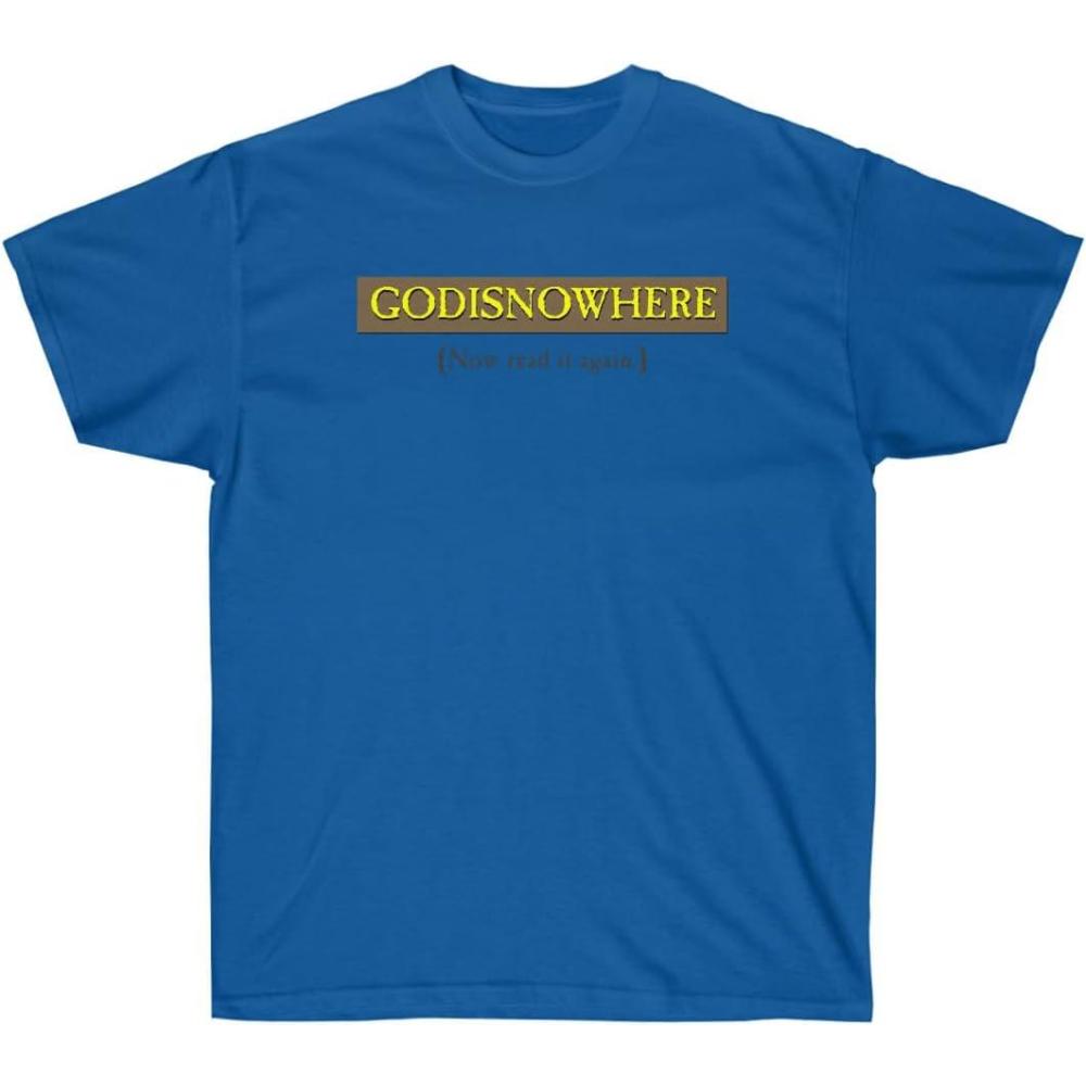 imageGODISNOWHERE God is Nowhere God is Now Here Christian TShirtRoyal