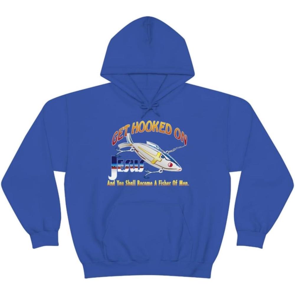 imageGet Hooked On Jesus Christian Hoodie SweatshirtRoyal