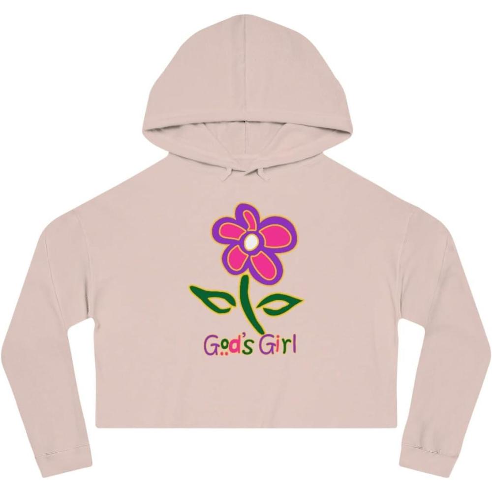 imageGods Girl Womens Cropped Hooded SweatshirtBlush