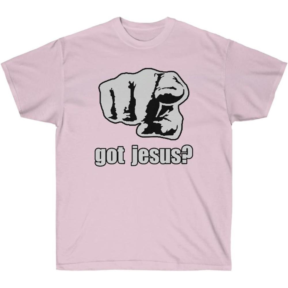 imageGot Jesus Pointer Christian TShirtLight Pink