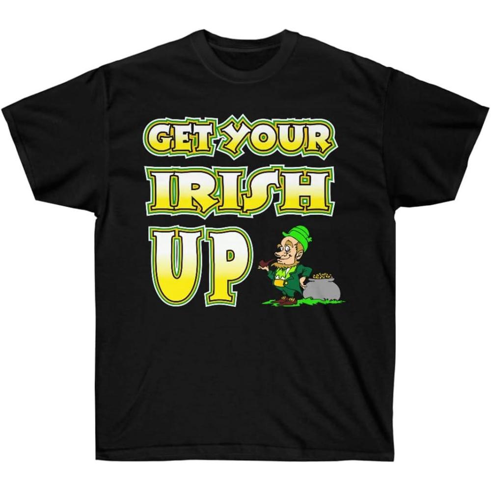 imageGreekgear Get Your Irish Up  St Patricks Day Irish TShirtBlack