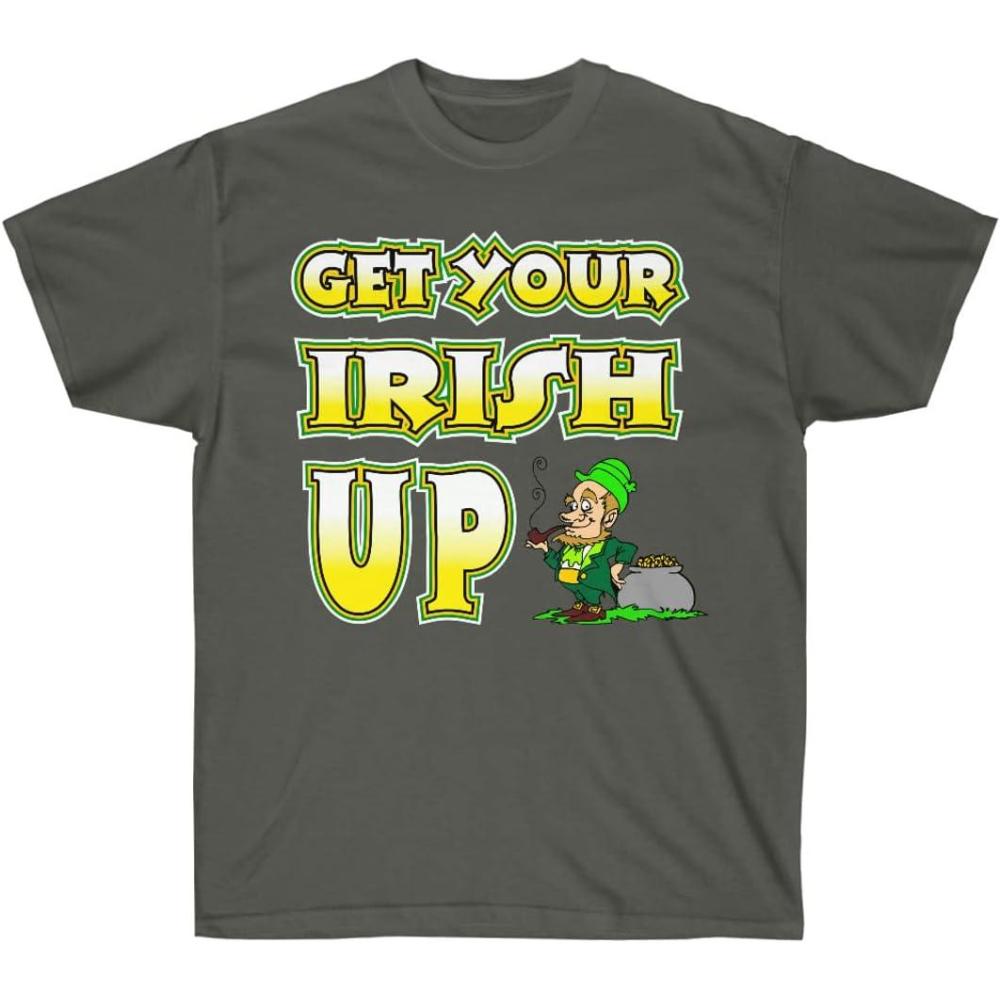 imageGreekgear Get Your Irish Up  St Patricks Day Irish TShirtDark Heather