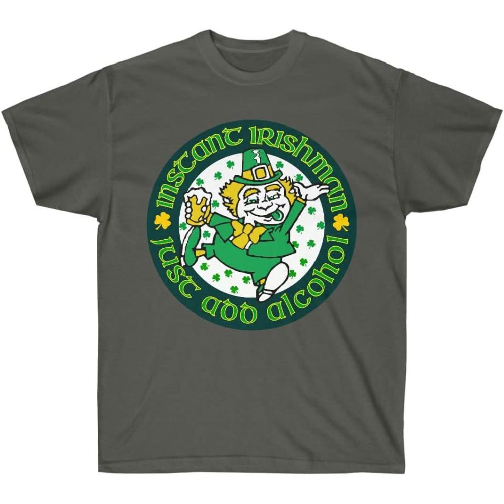 imageGreekgear Instant Irishman  Just Add Alcohol  St Patricks Day Irish TShirtDark Heather