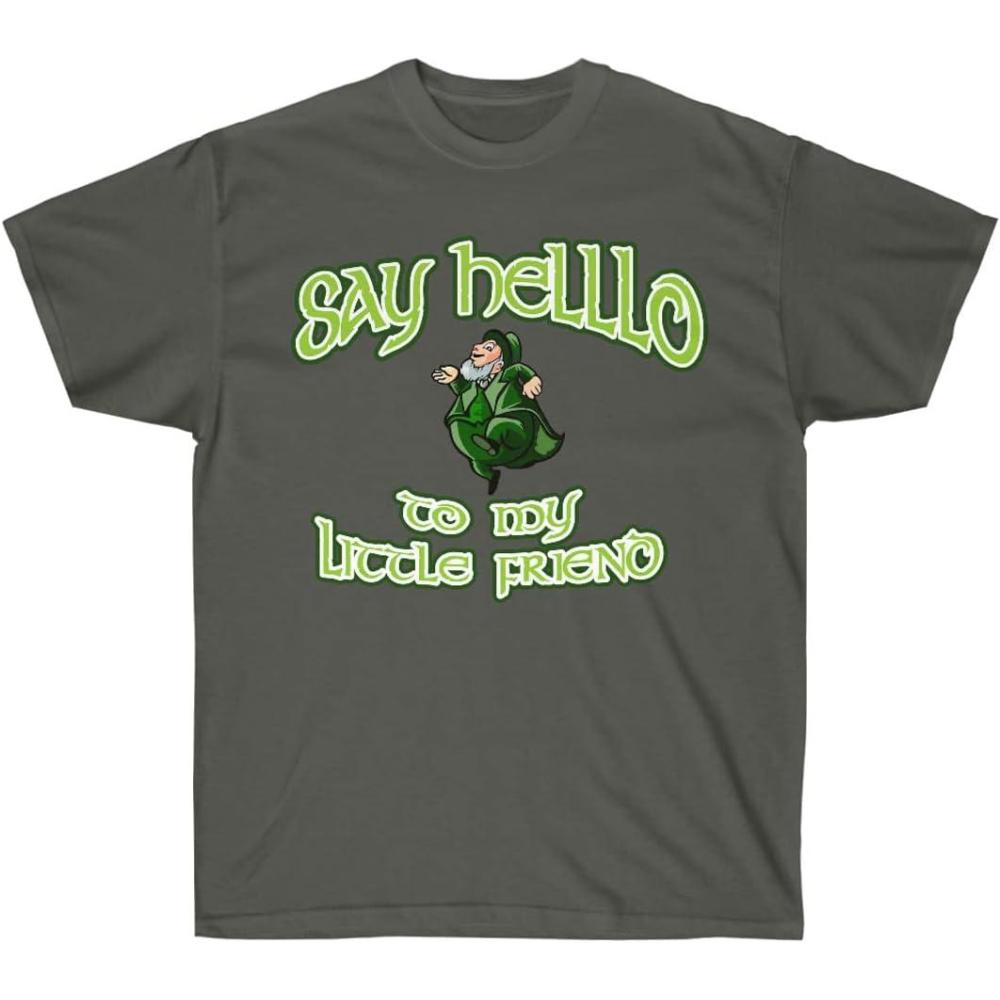 imageGreekgear Say Hello to My Little Friend St Patricks Day Irish TShirtDark Heather