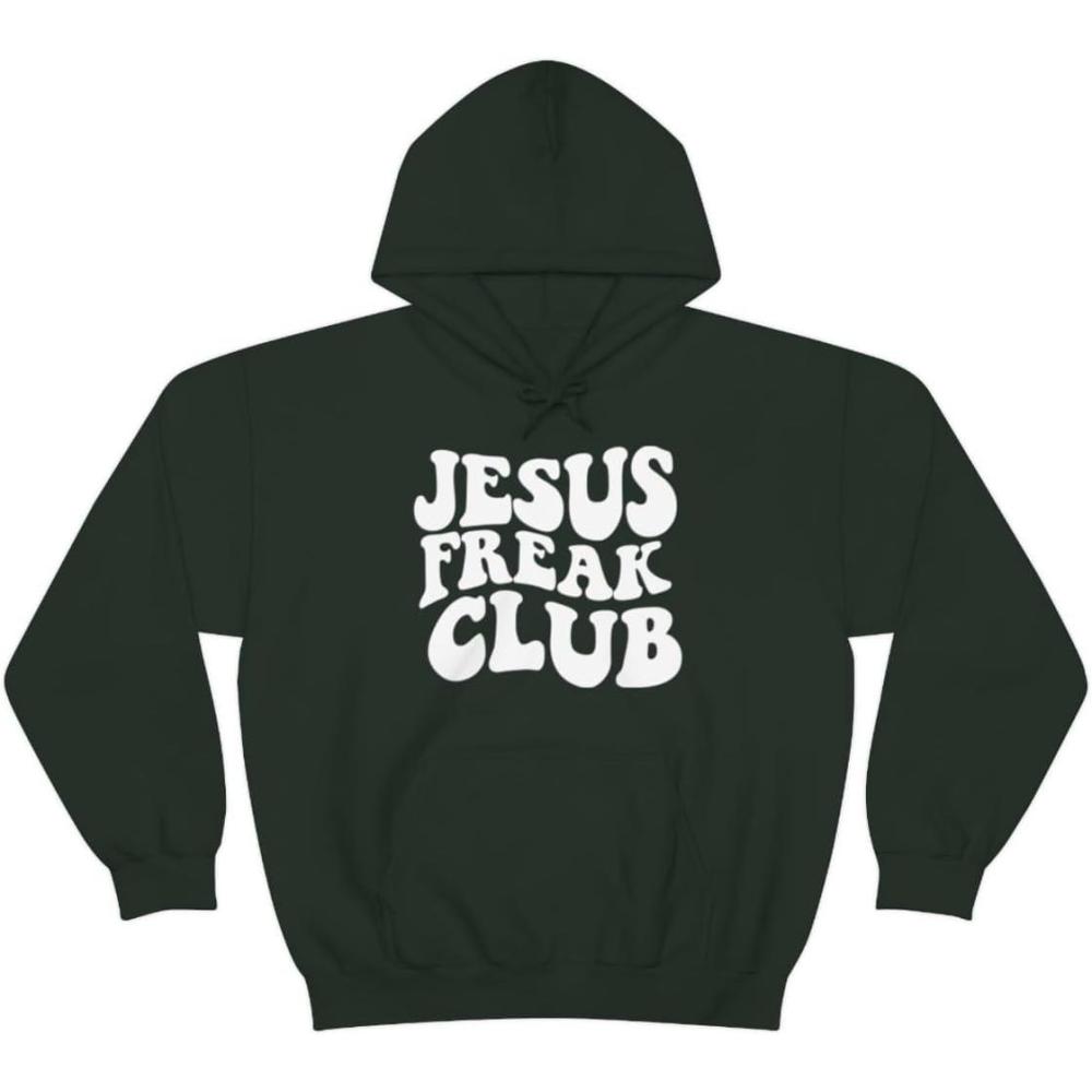 imageJesus Freak Christian Hoodie SweatshirtForest Green