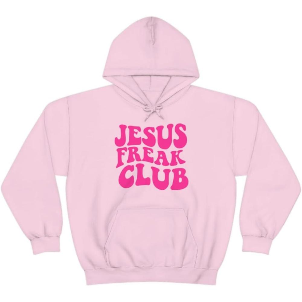 imageJesus Freak Christian Hoodie SweatshirtLight Pink