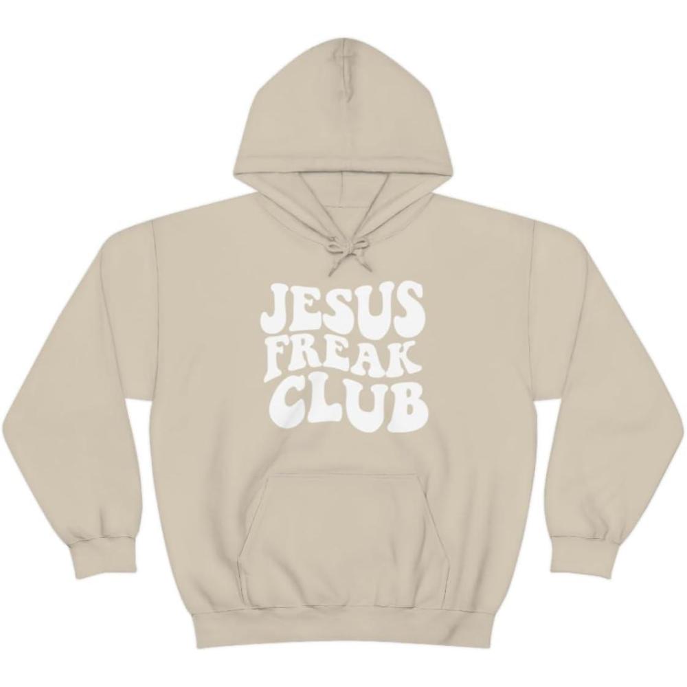 imageJesus Freak Christian Hoodie SweatshirtSand