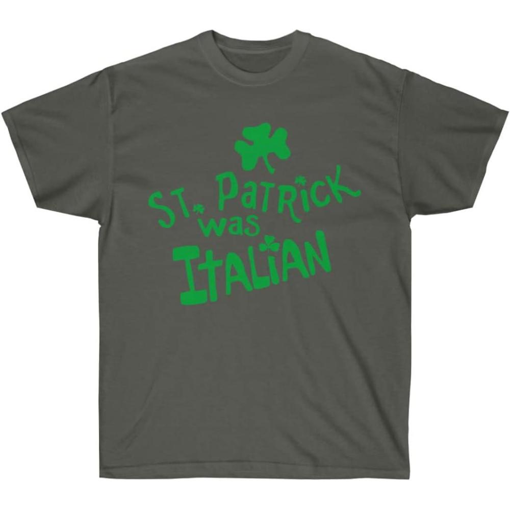imageSt Patrick was Italian  St Patricks Day Irish TShirtDark Heather