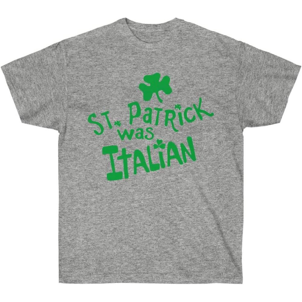imageSt Patrick was Italian St Patricks Day Irish TShirtSport Grey