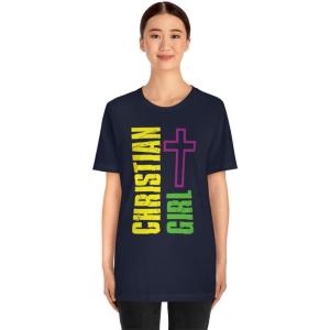 Christian Girl Unisex Jersey Short Sleeve Tee(Navy)