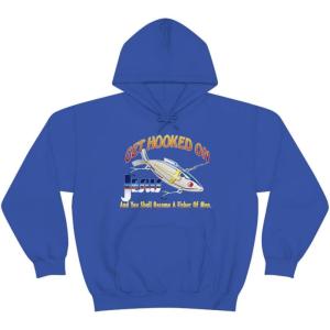 Get Hooked On Jesus – Christian Hoodie Sweatshirt(Royal)