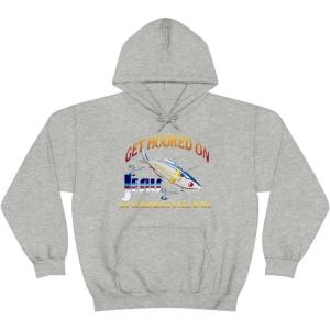 Get Hooked On Jesus – Christian Hoodie Sweatshirt(Sport Grey)