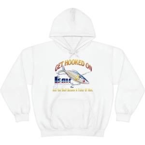 Get Hooked On Jesus – Christian Hoodie Sweatshirt(White)