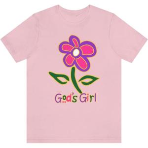 God’s Girl Unisex Jersey Short Sleeve Tee(Pink)