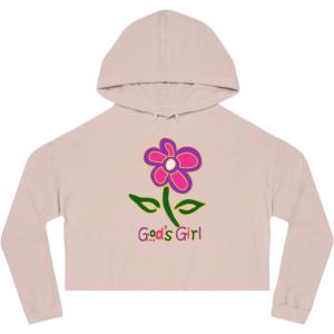 God’s Girl Women’s Cropped Hooded Sweatshirt(Blush)