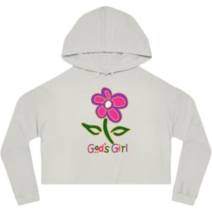 God’s Girl Women’s Cropped Hooded Sweatshirt(Bone)