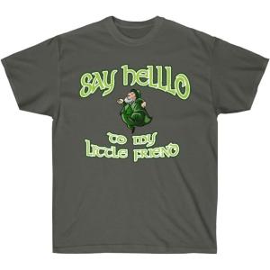 Greekgear Say Hello to My Little Friend – St. Patrick’s Day Irish T-Shirt(Dark Heather)