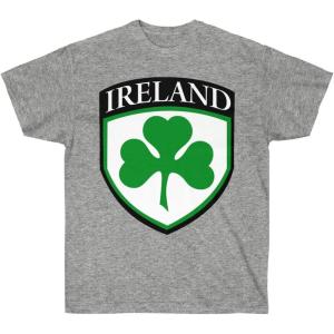 Ireland – 3 Leaf Clover – St. Patrick’s Day Irish T-Shirt(Sport Grey)