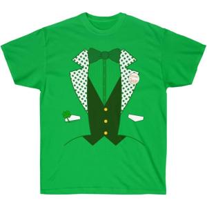 Irish St. Paddy’s Day Tuxedo Tee – St. Patrick’s Day Irish T-Shirt(Irish Green)