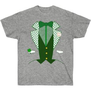 Irish St. Paddy’s Day Tuxedo Tee – St. Patrick’s Day Irish T-Shirt(Sport Grey)