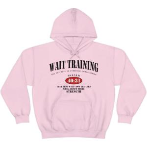 Wait Training The Ultimate In Strength Training Hoodie(Light Pink)