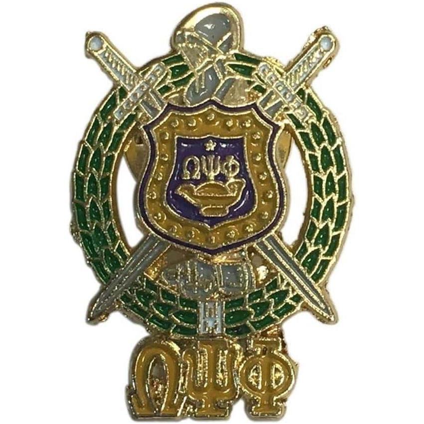 imageOmega Psi Phi 3D Color Shield w Letters Pins