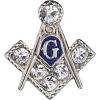 Mason 3/8 Inches Stone Lapel Pin in Silver