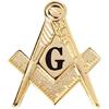 Masonic Shield Symbol 3D Gold-Color Lapel Pin