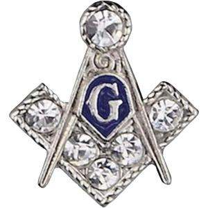 Mason 3/8 Inches Stone Lapel Pin in Silver