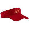 Delta Chi Greek Letter Visor Red w/Light Gold Thread Color