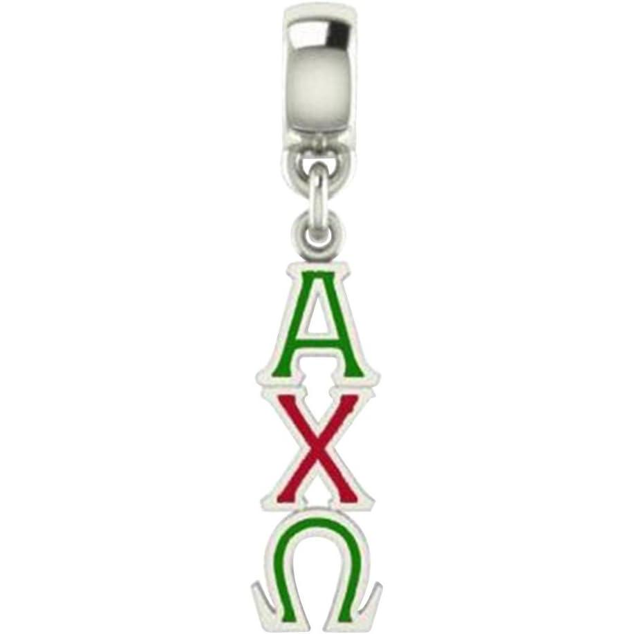 imageGreekgear Alpha Chi Omega Chi O ColorFilled Stainless Lavaliere Necklace