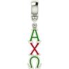 Greekgear Alpha Chi Omega Chi O Color-Filled Stainless Lavaliere Necklace