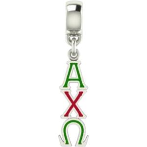 Greekgear Alpha Chi Omega Chi O Color-Filled Stainless Lavaliere Necklace