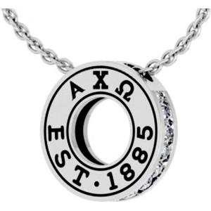 Greekgear Alpha Chi Omega Circle Established Charm Necklace