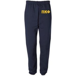 Pi Kappa Phi PI PHI Greek Lettered Thigh Sweatpants(Navy Blue)