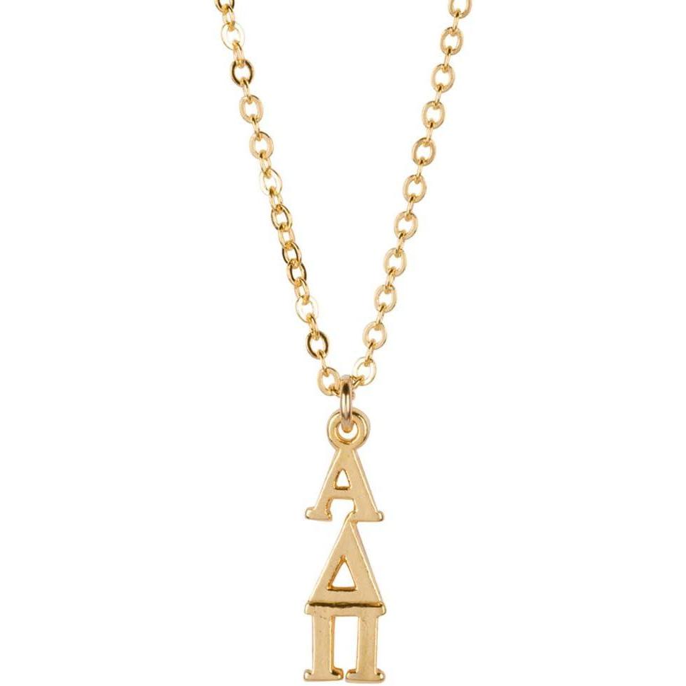 imageGreekgear Alpha Delta Pi Gold Plated Lavaliere Necklace