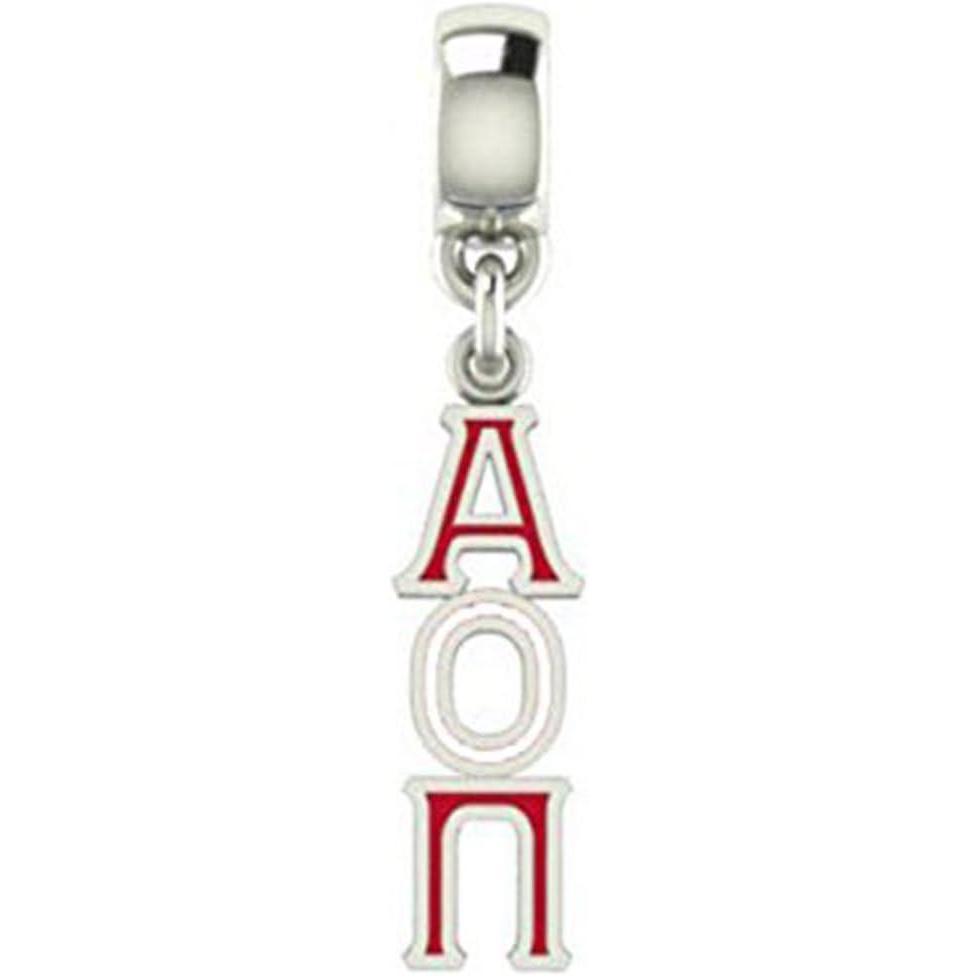 imageGreekgear Alpha Omicron Pi AOII ColorFilled Stainless Lavaliere Necklace