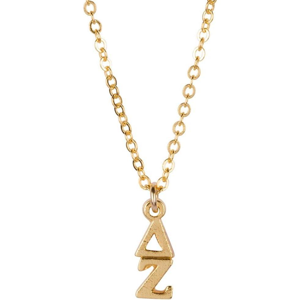 imageGreekgear Delta Zeta Gold Plated Lavaliere Necklace
