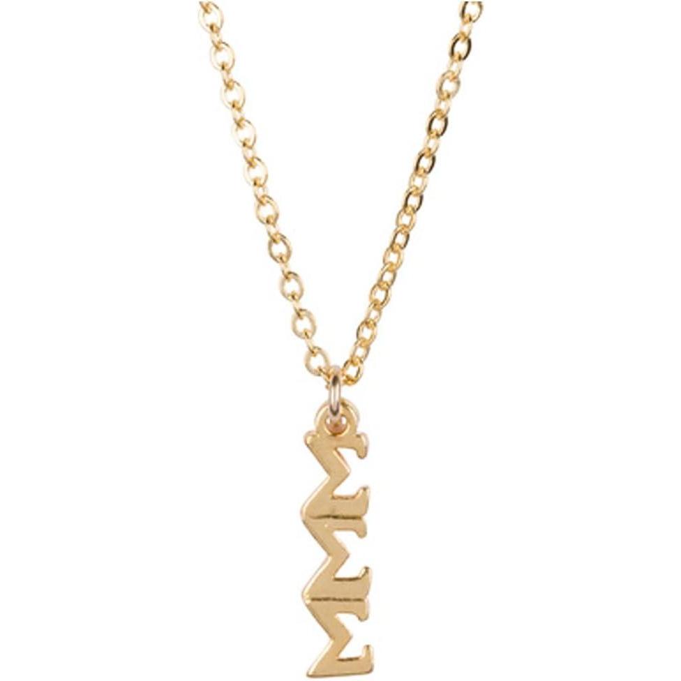 imageGreekgear Sigma Sigma Sigma Gold Plated Lavaliere Necklace