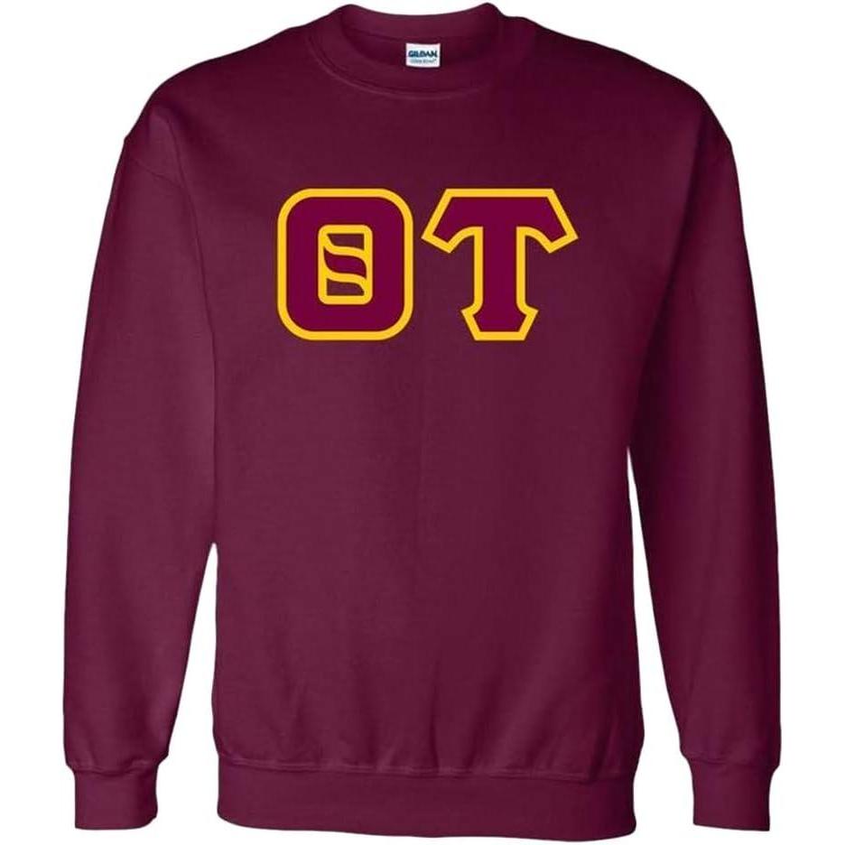 imageGreekgear Theta Tau Sewn Lettered Crewneck SweatshirtMaroon